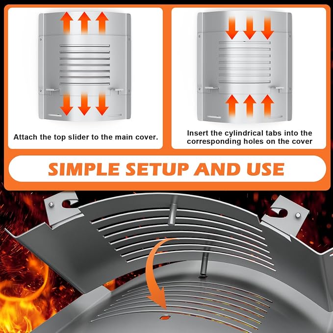 Flame Broiler Kit for Pit Boss Platinum KC Combo Charleston 1020 Pellet Smoker Grills Heat Deflector Diffuser for PB1285KC PB1020NX, Includes 60355 Flame Broiler Main Plate and 31141 Slide Cover