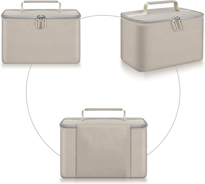 Hand Mixer Storage Case for KitchenAid 5, 6, 7 and 9 Speed Mixers | Portable Design With Carry Handle For Home Bakers, Kitchen Storage, Baking Classes And Travel, Beige - Case Only