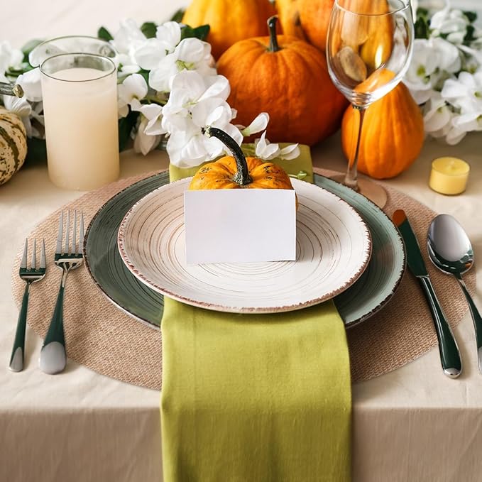 100 Pieces Round Burlap Placemats Bulk 15.75 Inch Reusable Placemats Brown Table Mats Boho Circle Rustic Table Decorations for Wedding Fall Christmas Holiday Farmhouse Party Supplies