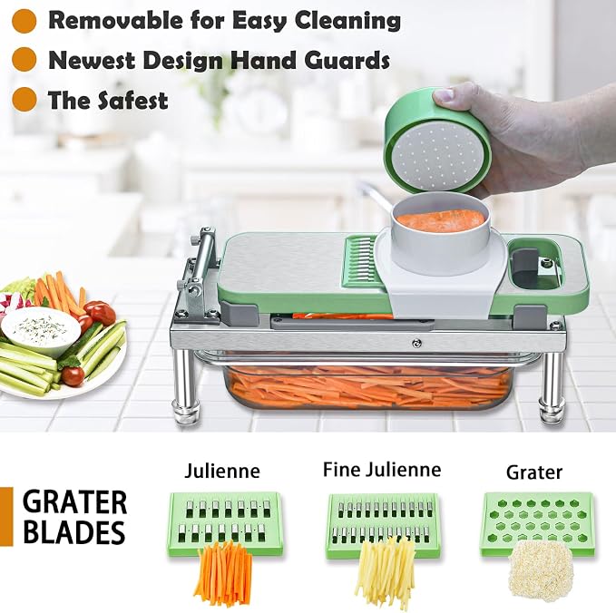 Vegetable Chopper Veggie Cutter Onion Food Potato Tomato Dicer With Blade | Stainless Steel Construction, Fruit Potato Salad Dicer, Dishwasher Safety, Easy Cleaning, Safety Hand Guards