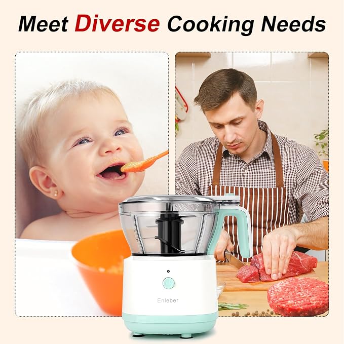 Food Processor Electric Food Chopper with 4.5-Cup(1000ml) Vegetable Chopper & Meat Grinder,BPA Free, Stainless Steel Blade for Chopp, Slice, Mince, Grind, and Puree, for Baby Food & Family Use | Vegetable Chopper & Meat Grinder BPA Free, Stainless Stee...