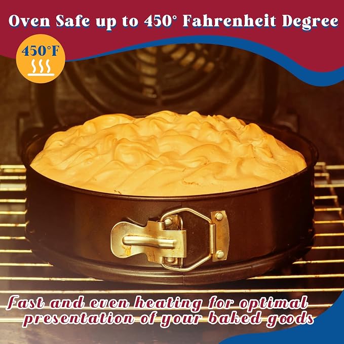 Pickmesh 3 Pcs 9inch Springform Pan with 150 Pcs Parchment Paper Nonstick Cheesecake Pan Mold with Removable Bottom for Cheesecake Cake, Black