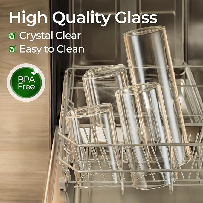ComSaf Glass Storage Containers wtih Lids 1.5 Qt, Set of 3 Food Storage Jar | Glass Containers with Bamboo lids, Glass Canisters 45oz, Kitchen Cabinet Storage, Tea, Spice, Coffee, Dry Food, BPA Free