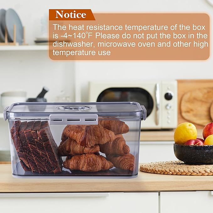 ANYPROLUS Bread Box for Homemade Bread Boxes for Kitchen Counter Airtight, Time Recording Bread Storage Container with Lid, Bread Containers Storage Airtight Loaf Bread Keeper, Grey