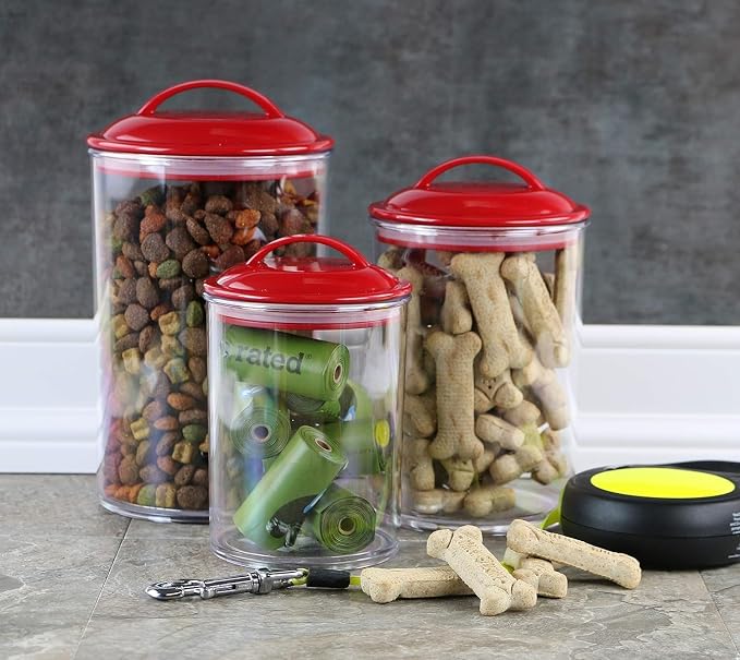 Food Storage Containers, BPA Free Airtight Canisters for Cereal, Pasta, Sugar, Coffee, Flour, Cookies, Loose Tea, for Kitchen Organization, Set of 3 by Reston Lloyd, Seafoam