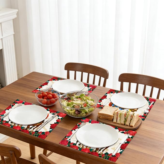 50 Pack Kentucky Horse Disposable Paper Placemats, 11x16 Inches Table Mats | Horse Racing Rose Floral Table Mats, Race Day Party Decorations, Horse Race Themed Party Supplies