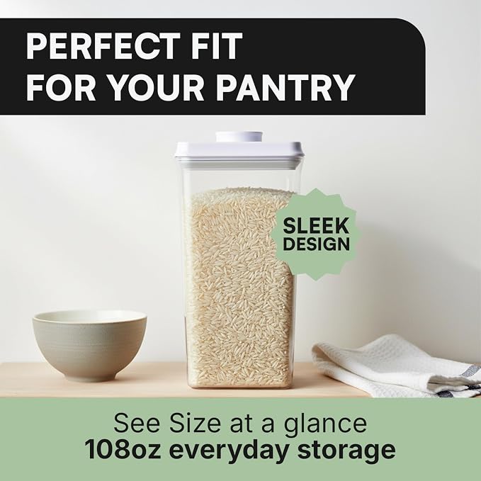 Bop Top Airtight Food Storage Containers | Pop-Top Lid | 13.5 Cups / 108 Oz | kitchen canister set, for flour, sugar, snacks, pasta, baking
