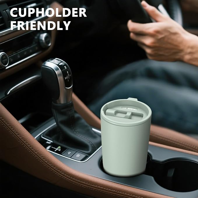 TILUCK 20 oz Insulated Coffee Tumbler with BPA-Free Lid | Travel Coffee Mug, Dishwasher Safe, Cup Holder Friendly, Double-Wall Vacuum Insulation for Hot & Cold Drinks,Matte MintGreen
