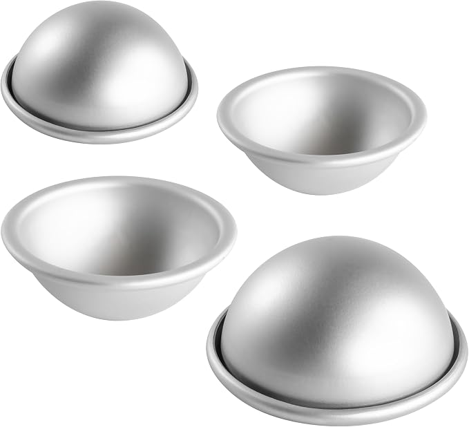 Fat Daddio's PHA-35PK Anodized Aluminum Hemisphere Pan, 3.5 x 1.75 Inch, Set of 4