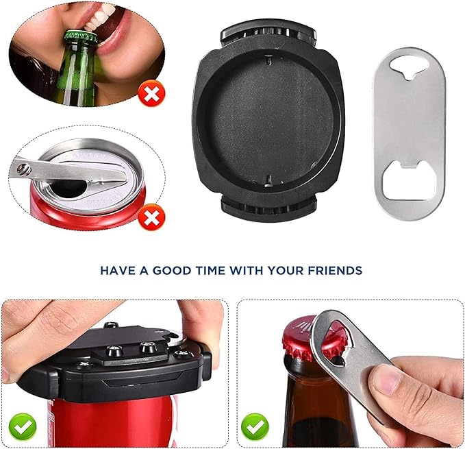 Can Top Cutter Remover with 1 Plastic Safety Sleeve Bottle Opener – Safe Top Lid Opener for Beer Soda Cans, DIY Plant Pot Storage Container