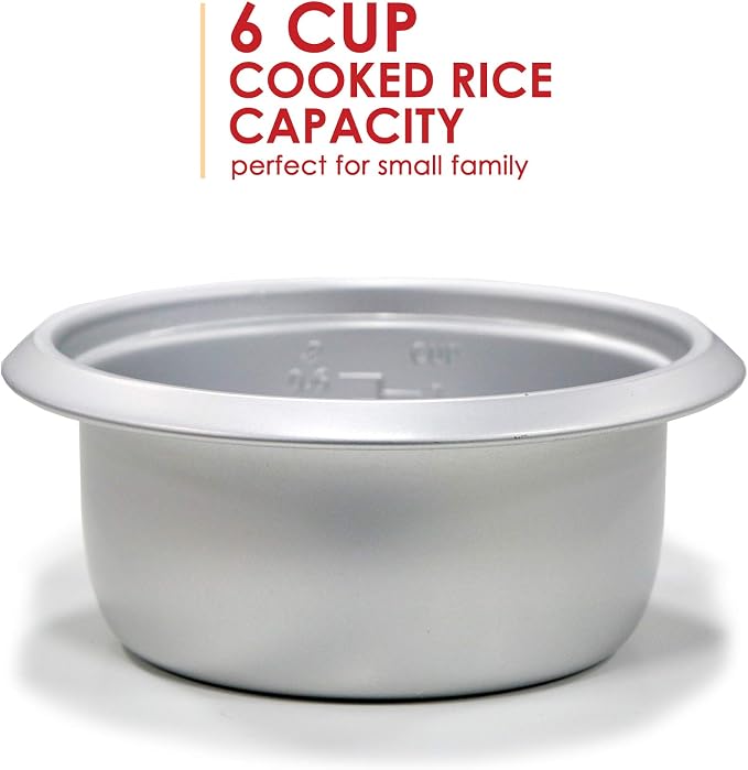 Elite Gourmet ERC-003 Rice Cooker, Keep Warm, White, 6 Cups Cooked | 3 Cups Uncooked - Also Makes Soups, Stews, Grains and Hot Cereals for Versatile One-Pot Meals