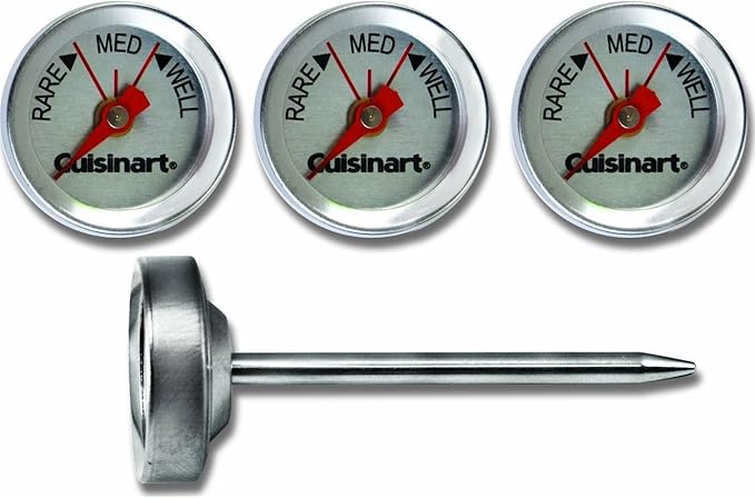 Cuisinart CSG-603 Outdoor Grilling Steak Thermometers (Set of 4) , Stainless Steel