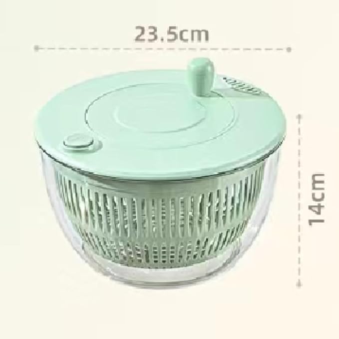 Salad Spinner for Washing & Drying Vegetables and Fruits, Lettuce Spinner with Clear Bowl & Inner Basket, Vegetable and Fruit Washing Dryer for Kitchen