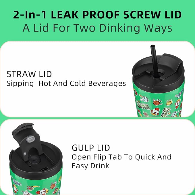 BJPKPK 34oz Coffee Tumbler with Straw, Insulated Stainless Steel Cup | Double Wall Vacuum, Leak Proof Lid, Keeps Hot/Cold/Iced, BPA Free, Travel & Outdoor, Game