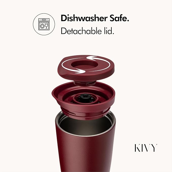 KIVY Travel Coffee Mug Tumbler [24h Cold | 6h Hot] Reusable Insulated Coffee Tumbler Stainless Steel - Spill Proof Coffee Travel Mug - Leakproof 12oz Insulated cup to go - Dishwasher Safe, BPA Free