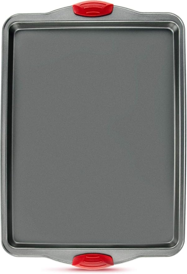 Nonstick Baking Sheet Pan Heavy-Gauge Carbon Steel, Warp, Dent, and Rust-Resistant Gourmet Rimmed Half Cookie Sheet Tray, Non-Toxic for Exceptional Baking Performance - 15x10 Inch