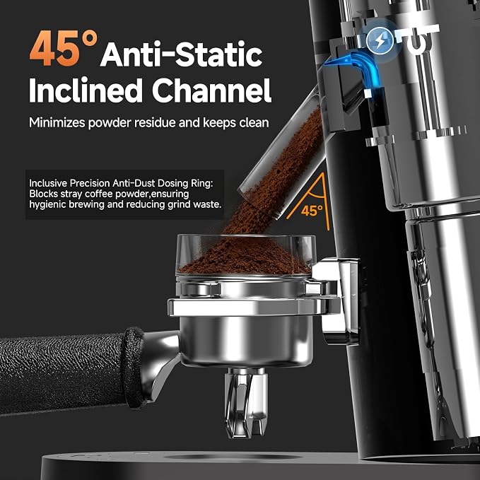 AAOBOSI Cordless Burr Coffee Grinder, Rechargeable with 60 Grind Settings & Anti-Static, Digital Timer Touchscreen, Portable Electric Grinder for Espresso, Pour Over, French Press, Travel, Camping