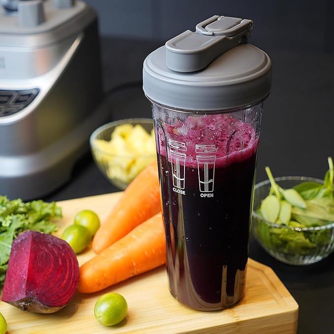COZII Professional Blender 2000W, 64oz Countertop Smoothie Blender-21oz Cup | 7 Presets Blenders for Kitchen,Smoothies/Ice Crush/Frozen Drinks/Dips/Nut Butter|8 Speeds, Dishwasher Safe -Sky Grey