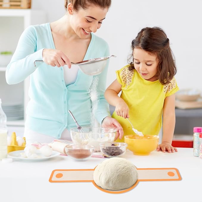 Silicone Bread Sling for Dutch Oven, 2 PCS Round Sourdough Baking Mat, Reusable Dutch Oven Liners with Extra Long Heat-Resistant Handles, Non-Stick Easy Clean Transfer Sling for Sourdough Bread-orange