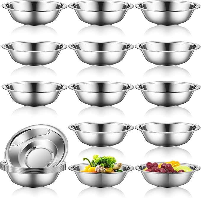 Tioncy 20 Pack Small Stainless Steel Mixing Bowls, 3/4 Quart Prep Bowl