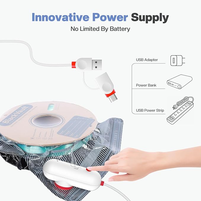 Vacbird 30pcs Filament Storage Bags Light-Proof Vacuum Storage Kit with USB Pump, 3D Printer Filament Vacuum Sealed Bags for Keeping Dry, Plus Size 32X34cm