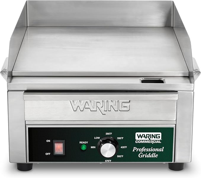 Waring Electric Countertop Griddle with 14" x 16" Cooking Surface | 14" x 16" Cooking Surface, Professional Flat Top, NSF Certified for Commercial Kitchens & Restaurants