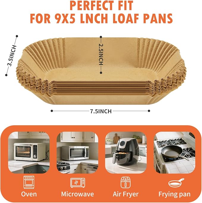 Loaf Pan Liners,320pcs Bread Pan Liners for Baking 9x5inch,Loaf Pans Parchment Liners,Non-Stick Disposable Parchment Paper for Loaf Pans