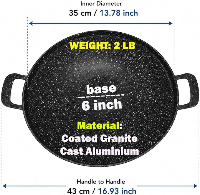 Discada Bbq Cooking Disc Disco Cooker Comal Mexican Frying Skillet Cowboy Wok Comal Pan Disk Bowl Grill Plate Non Stick Nonstick for Camping Picnic Indoor Outdoor Round Stove Top