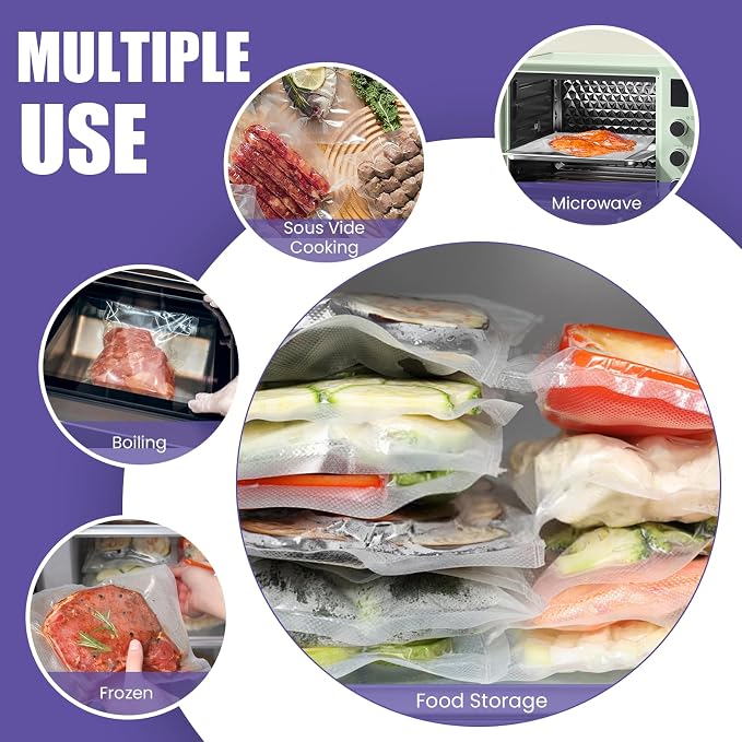 CAREGY Vacuum Sealer Bags 400 Pint 6" x 10" | with BPA Free for Food Storage Meal Prep or Sous Vide
