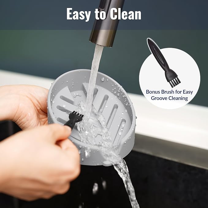 NiHome Silicone Sponge Holder for Kitchen Sink, Fits Scrub Daddy Mommy | Self-Draining Dispenser Organizer Tray, Sink Caddy Countertop Fits Soaps, Scrubber, Dishwasher Safe, Includes Brush