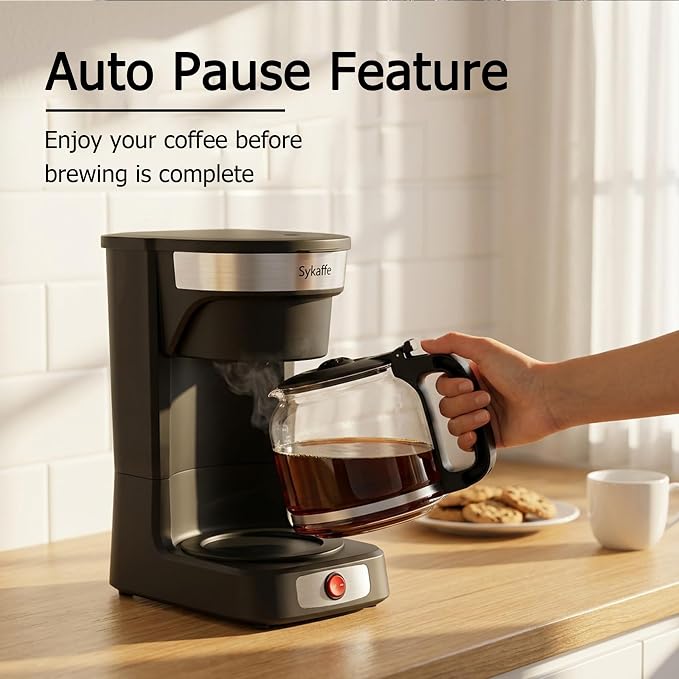 12-Cup Drip Coffee Maker,Auto Keep Warm,Reusable Filter,60Oz Size | Easy-view water tank, pause & pour,Heat-Resistant Coffee Pot, one-touch brewing for home, office, and family gatherings,black
