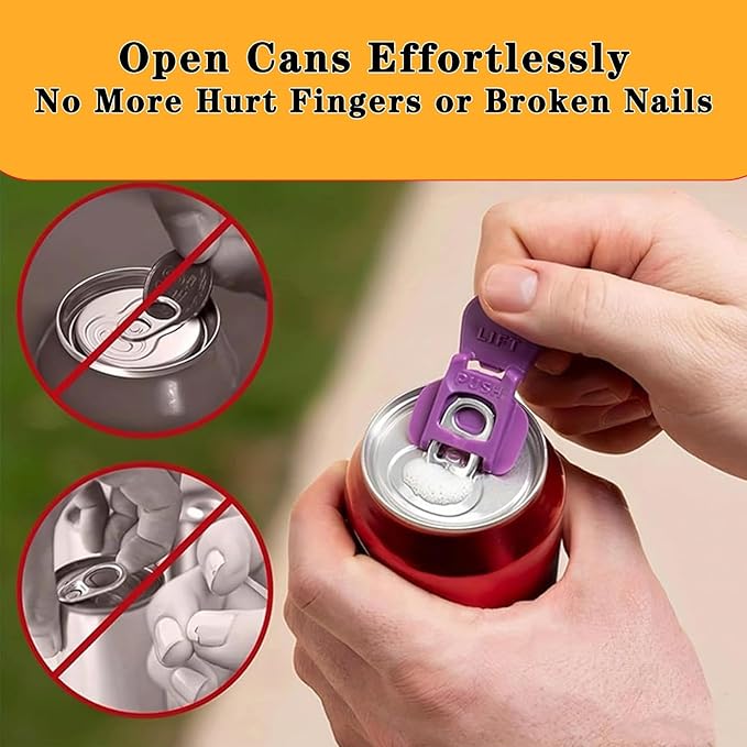 12PCS Colorful Soda Can Tab Openers & Leak-Proof Drink Covers | One-Hand Soda Can Opener and Reusable Protector Caps for Coke, Beer, Soda, and Aluminum Cans for Parties, BBQ, Camping&Travel