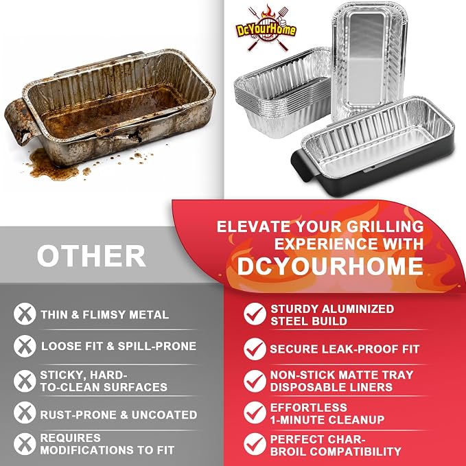 G416-0015-W1 Grease Tray for CharBroil Performance 463242716 463234513 | Fits CharBroil 463344523 G325-5703-W1 463331221 463365021 463448021 9328812P06 parts, with 10 Pack aluminum foil drip pan