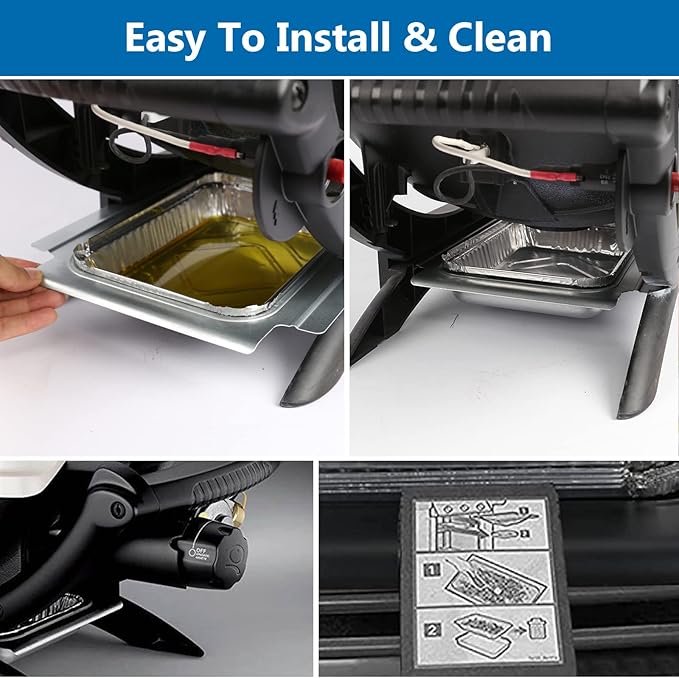 Uniflasy 80346 Catch Pan for Weber Q1200 Q1000 Grill Grease Drip Pan | Includes Grease Tray and 15-pack aluminum liners; fits Weber Q100 Q120 Q140 Q1400 grills, replaces 41887 6415