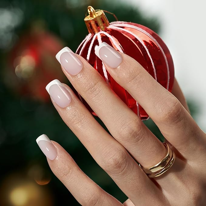 BTArtboxnails XCOATTIPS White French Tip Press On Nails, S Square, White | Lamp-Curable 4-Week Wear, Salon Quality Value at Home, Natural Nail Look, Easy-to-Apply for Beginners, 160ct Nail Tips Only