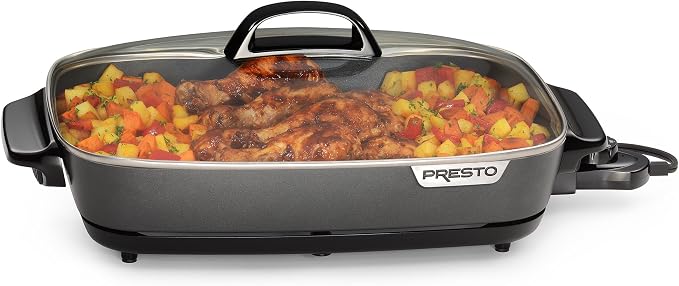 Presto 06858 16-Inch Slimline Electric Skillet with Glass Cover