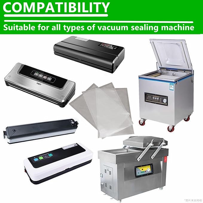 Vacuum Sealer Bags for Food Saver, 100 Quart 4" x 6" Commercial Grade PreCut Bag, Food Vac Bags for Storage, Meal Prep or Sous Vide
