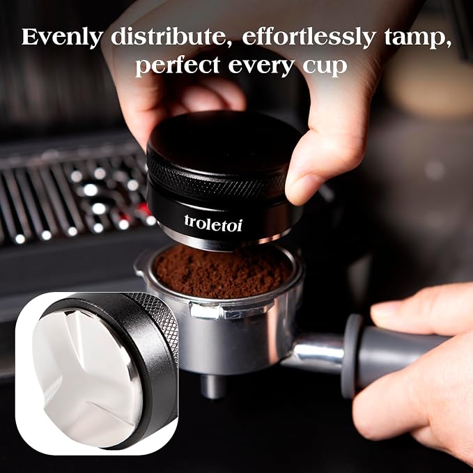 7 PCS 58mm Espresso Accessories Kit: Espresso Tamper, Coffee Distributor, Puck Screen, Dosing Funnel and WDT Tool Espresso Machine Accessories, Professional Espresso Tools