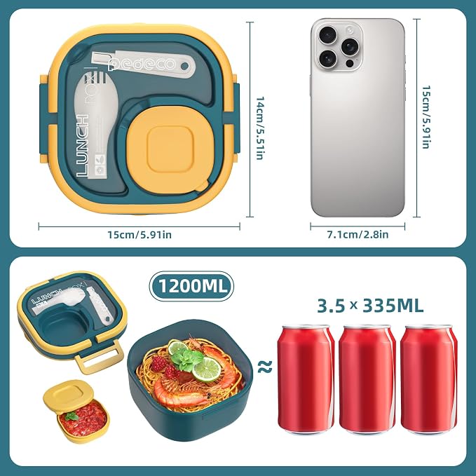 Stackable Stainless Steel Bento Box with Insulated bag,Adult & Kids Luch Box,Leak-Proof,1-Tier Bento box,Lunch Box With Portable Sauce Pod and Cutlery-for Teens/Toddler,Dishwasher Safe,Blue