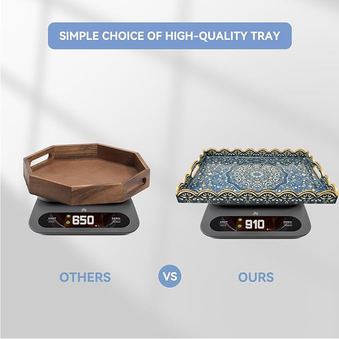 AGIOTA Coffee Table Trays for Living Room Serving Tray with Handles, Modern Large Tray for Ottoman Coffee Table