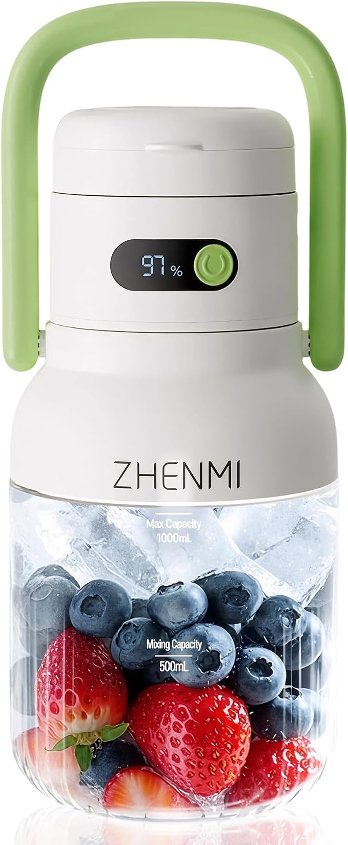 Portable Blender, Personal Blender for Smoothies & Shakes, Cordless, 33oz BPA-Free Vessel, 18000RPM Motor, Leakproof Lid with Sip Spout, USB-C Rechargeable, Easy-to-Clean Parts (Green)