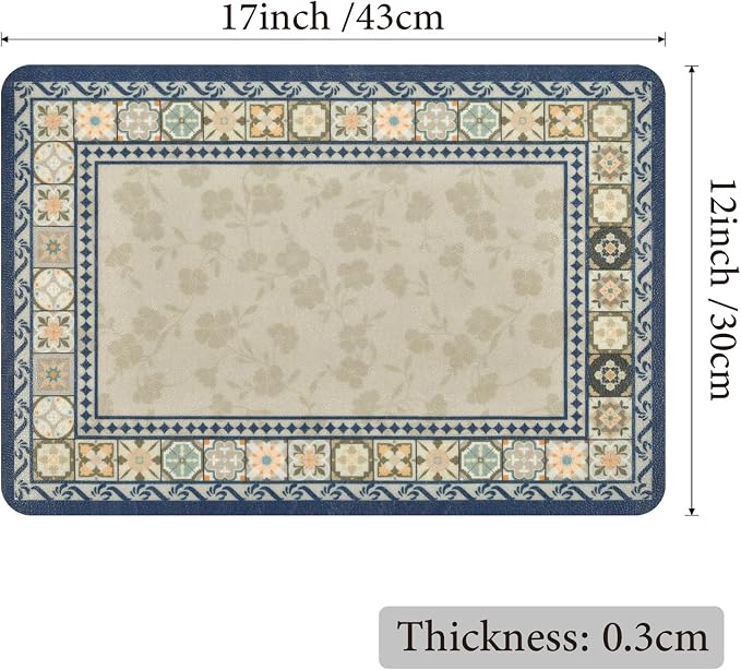 Vinyl Placemats Set of 4-12x17 Inch - Heat Resistant Washable Place Mats Waterproof Non-Slip Wipeable Table Mats for Dining Table Decor, Indoor/Outdoor Plastic Mat