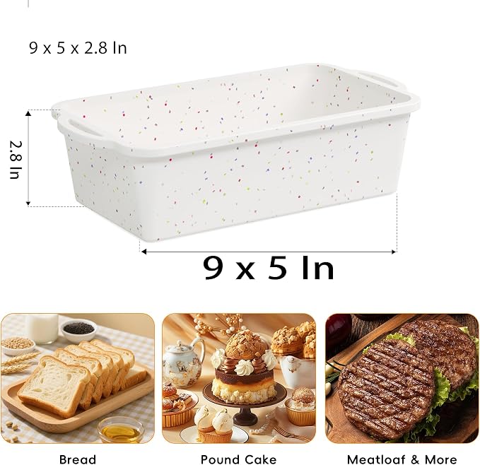 Vinino Large Nonstick Silicone Loaf Pan 9 x 5'' for Family Banana Bread | Cream Loaf Pan, Perfect for Family Banana Bread, Pound Cake, S&wich Loaves & Classic Homemade Meatloaf Recipes