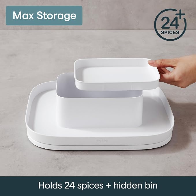 YouCopia MagicTrack Spice Turntable, 2-Tier Rectangle Lazy Susan Organizer