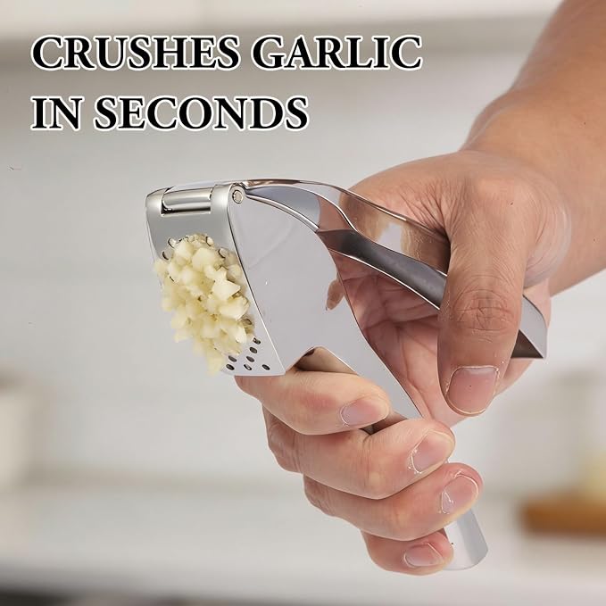 Garlic Press Crusher Mincer, Heavy Duty Kitchen Tool, Dishwasher Safe