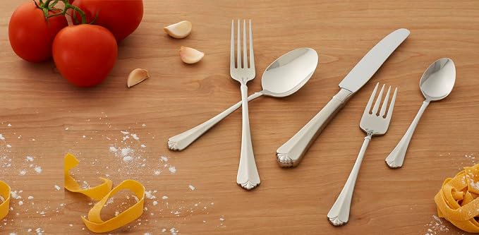 Oneida Juilliard Dinner Forks Silverware Set for 4, Flatware | mirror finish, dishwasher safe | cutlery set for kitchen and dining, utensil set, heavy duty, kitchen essentials