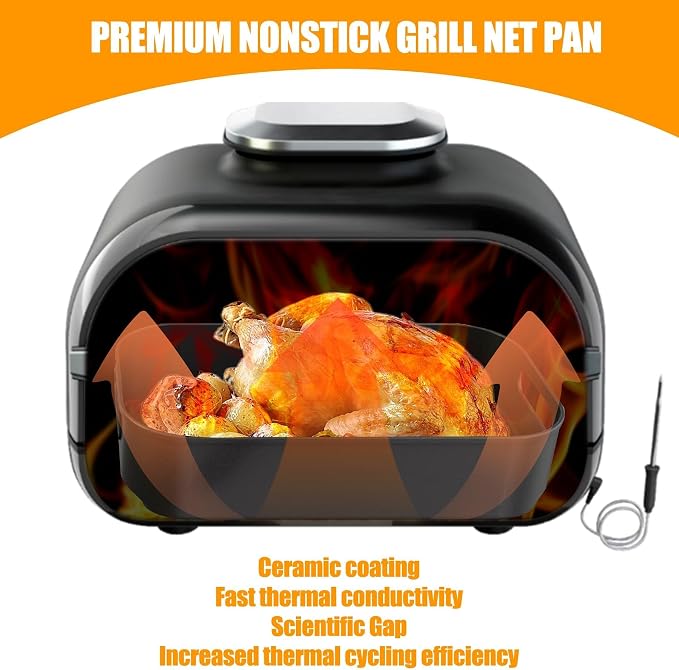 Foodi FG551 Non-stick Combo Crisper Basket Parts for Ninja Foodi | For Foodi DG651 & DG551 Smart XL Indoor Grill Accessories with 100pcs Disposable Air Fryer Food Basket Parchment Paper Liners