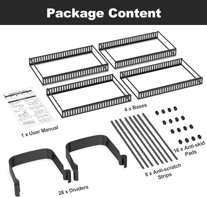 Housolution 2 Pack Cutting Board and Baking Tray Cookie Sheet Organizer | 12"-23" Expandable, 14 Adjustable Dividers, Sturdy Metal Construction, Easy Assembly