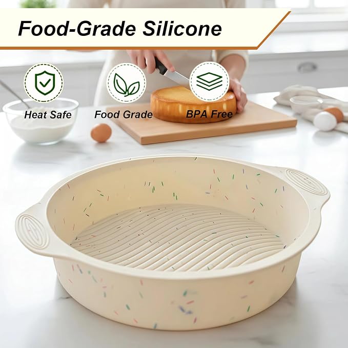 10" Silicone Springform Protector, Leakproof Water Bath, White