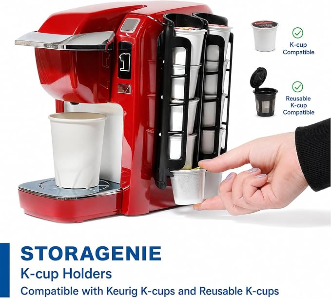 STORAGENIE Coffee Pod Holder for Keurig, Stores 10 Pods | Compatible with K-Cups, Vertical storage saves counter space, Ideal for small kitchens, RVs and dorms